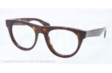 Image of Prada PR08QV Progressive Prescription Eyeglasses 2AU1O1-50 - Havana Frame