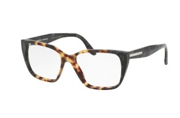 Image of Prada PR08TV Bifocal Prescription Eyeglasses U6M1O1-53 - Medium Havana/spotted Green Frame