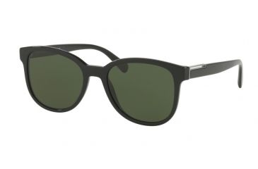 Image of Prada PR08USF Sunglasses 1AB1I0-54 - Black Frame, Green Lenses