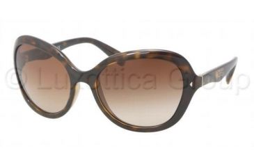 Image of Prada PR09OS Sunglasses 2AU6S1-5918 - Havana Frame, Brown Gradient Lenses