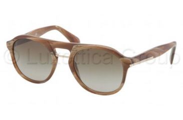 Image of Prada PR09PS Sunglasses MAQ1X1-5120 - Light Horn Frame, Brown Gradient Lenses