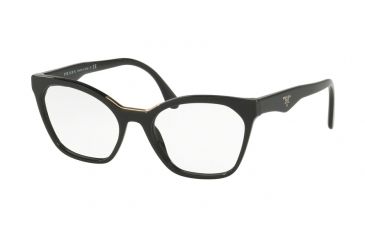 Image of Prada PR09UV Single Vision Prescription Eyeglasses, 52mm, Black, PR09UV-1AB1O1-52-SV