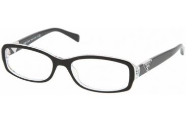 Image of Prada PR10NV Eyeglass Frames ABY1O1-5116 - Top Black Serigraphy 
