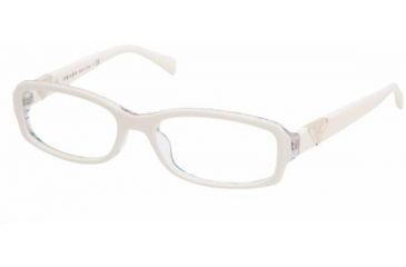Image of Prada PR10NV Eyeglass Frames ABZ1O1-5316 - Top Ivory Serigraphy 