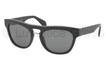 Image of Prada PR10PS Sunglasses 1BO1A1-5419 - Matte Black Frame, Gray Lenses