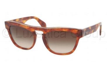 Image of Prada PR10PS Sunglasses 4BW6S1-5419 - Light Havana Frame, Brown Gradient Lenses