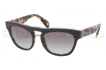 Image of Prada PR10PS Sunglasses NAI0A7-5419 - Top Black/Medium Havana Frame, Gray Gradient Lenses
