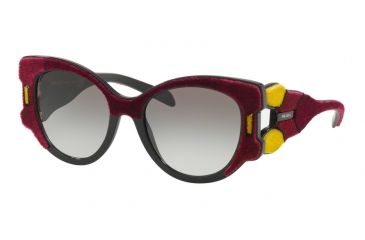 Image of Prada PR10US Single Vision Prescription Sunglasses PR10US-I7Y0A7-54 - Lens Diameter 54 mm, Frame Color Bordeaux/yellow/brown