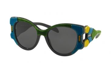 Image of Prada PR10US Single Vision Prescription Sunglasses PR10US-I8A5S0-54 - Lens Diameter 54 mm, Frame Color Azure/yellow/green