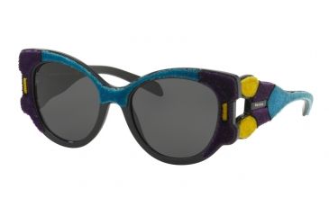 Image of Prada PR10US Single Vision Prescription Sunglasses PR10US-N5B5S0-54 - Lens Diameter 54 mm, Frame Color Violet/yellow/azure