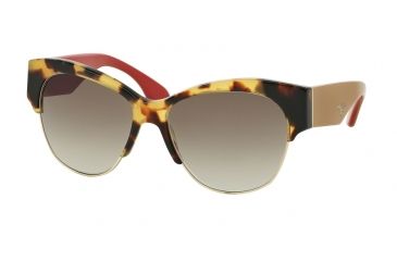 Image of Prada PR11RS Sunglasses 7S00A7-56 - Medium Havana Frame, Grey Gradient Lenses