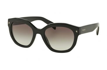 Image of Prada PR12SSF Sunglasses 1AB0A7-53 - Black Frame, Grey Gradient Lenses