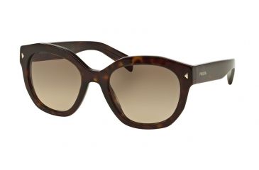 Image of Prada PR12SSF Sunglasses 2AU3D0-53 - Havana Frame, Light Brown Grad Light Grey Lenses