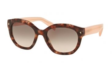 Image of Prada PR12SSF Sunglasses UE04K0-53 - Spotted Brown Pink Frame, Pink Gradient Grey Lenses