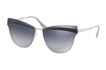Image of Prada PR12US Sunglasses KI53A0-65 - Grey Frame, Grey Grad Blue Mirror Silver Lenses