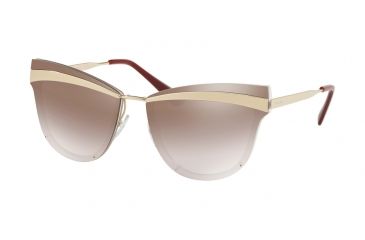 Image of Prada PR12US Sunglasses KNG4O0-65 - Beige/marrone Chiaro Frame, Gradient Brown Mirror Silver Lenses