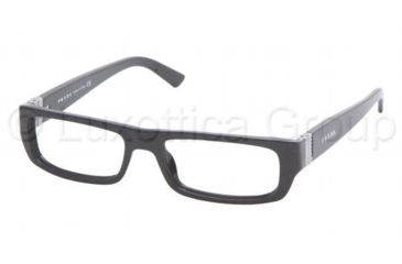 Image of Prada PR13LV Eyeglasses Styles - M:silver P:black Frame w/Non-Rx 52 mm Diameter Lenses, 7BN1O1-5216