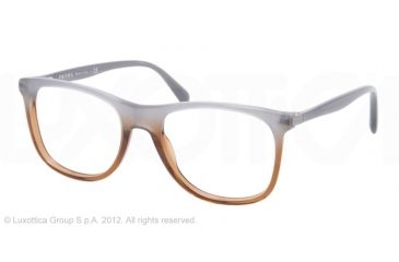 Image of Prada PR13PV Progressive Prescription Eyeglasses MAY1O1-52 - Gray Gradient Brown Frame, Demo Lens Lenses