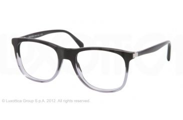 Image of Prada PR13PV Progressive Prescription Eyeglasses ZYY1O1-52 - Black Gradient Transparent Frame, Demo Lens Lenses