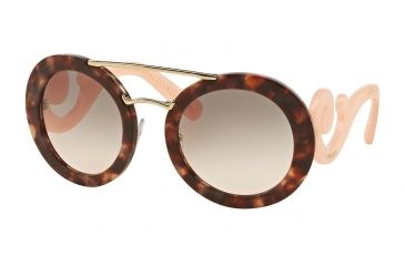 Image of Prada PR13SS Progressive Prescription Sunglasses PR13SS-UE04K0-54 - Lens Diameter 54 mm, Frame Color Spotted Brown Pink