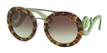 Image of Prada PR13SS Progressive Prescription Sunglasses PR13SS-UEZ4K1-54 - Lens Diameter 54 mm, Frame Color Spotted Brown Green