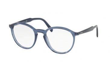 Image of Prada PR13TV Eyeglass Frames VAV1O1-49 - Transparent Blue Frame