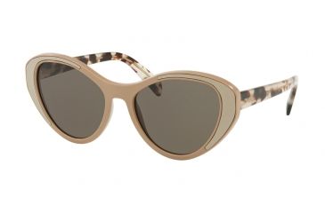 Image of Prada PR14US Sunglasses 02R5S2-55 - Beige Frame, Brown Lenses