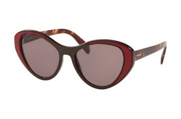 Image of Prada PR14US Sunglasses YEO6X1-55 - Brown Frame, Violet Lenses