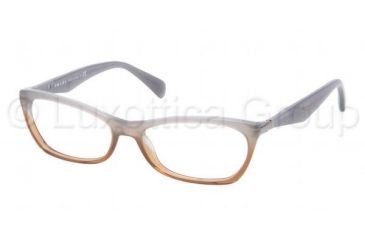 Image of Prada PR15PV Eyeglass Frames MAY1O1-5316 - Gray Gradient Brown Frame, Demo Lens Lenses