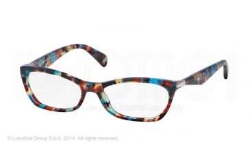 Image of Prada PR15PV Eyeglass Frames NAG1O1-55 - Havana Spotted Blue Frame