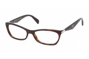 Image of Prada PR15PVA Eyeglass Frames 2AU1O1-55 - Havana Frame