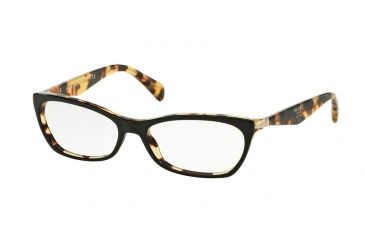 Image of Prada PR15PVA Eyeglass Frames NAI1O1-55 - Top Black/Medium Havana Frame