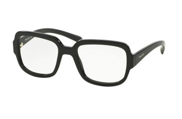 Image of Prada PR15RV Eyeglass Frames 1AB1O1-53 - Black Matte Inside Frame