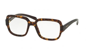 Image of Prada PR15RV Eyeglass Frames 2AU1O1-53 - Havana Frame