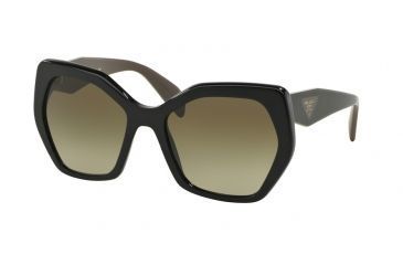 Image of Prada PR16RSF Sunglasses 1AB1X1-59 - Black Frame, Brown Gradient Lenses