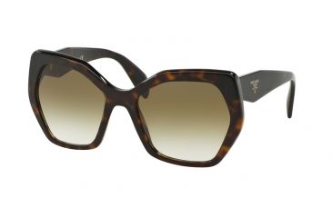 Image of Prada PR16RSF Sunglasses 2AU4M0-59 - Havana Frame, Brown/Green Gradient Lenses