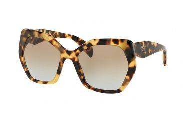 Image of Prada PR16RSF Sunglasses 7S04S2-59 - Medium Havana Frame, Light Blue Grad Light Brown Lenses