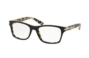 Image of Prada PR16SV Bifocal Prescription Eyeglasses ROK1O1-52 - Top Black/white Havana Frame
