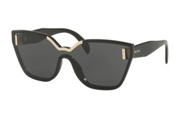 Image of Prada PR16TS Single Vision Prescription Sunglasses PR16TS-1AB5S0-48 - Lens Diameter 48 mm, Frame Color Black