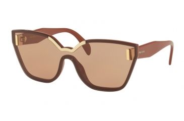 Image of Prada PR16TS Single Vision Prescription Sunglasses PR16TS-ZXB1P1-48 - Lens Diameter 48 mm, Frame Color Brown