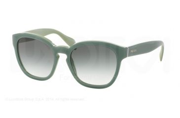 Image of Prada PR17RS Progressive Prescription Sunglasses PR17RS-TKQ1E0-53 - Lens Diameter 53 mm, Frame Color Opal Dark Green On Green