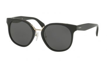 Image of Prada PR17TS Single Vision Prescription Sunglasses PR17TS-1AB5S0-53 - Lens Diameter 53 mm, Frame Color Black