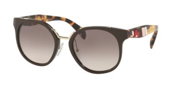 Image of Prada PR17TS Single Vision Prescription Sunglasses PR17TS-DHO4K0-53 - Lens Diameter 53 mm, Frame Color Brown