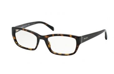 Image of Prada PR18OV Prescription Eyeglasses 2AU1O1-52 - Havana Frame