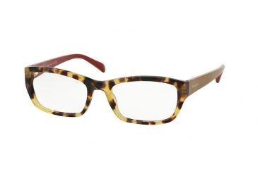 Image of Prada PR18OV Prescription Eyeglasses 7S01O1-54 - Medium Havana Frame