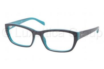Image of Prada PR18OV Single Vision Prescription Eyeglasses JAD1O1-5218 - Top Blue/Azure Frame, Demo Lens Lenses