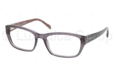 Image of Prada PR18OV Single Vision Prescription Eyeglasses KAM1O1-5218 - Transparent Gray Frame