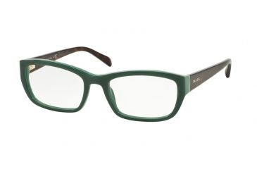 Image of Prada PR18OV Prescription Eyeglasses TFO1O1-54 - Opal Green/green Frame