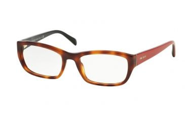 Image of Prada PR18OV Prescription Eyeglasses TKR1O1-54 - Havana Frame