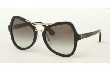 Image of Prada PR18SS Sunglasses 1AB0A7-55 - Black Frame, Grey Gradient Lenses